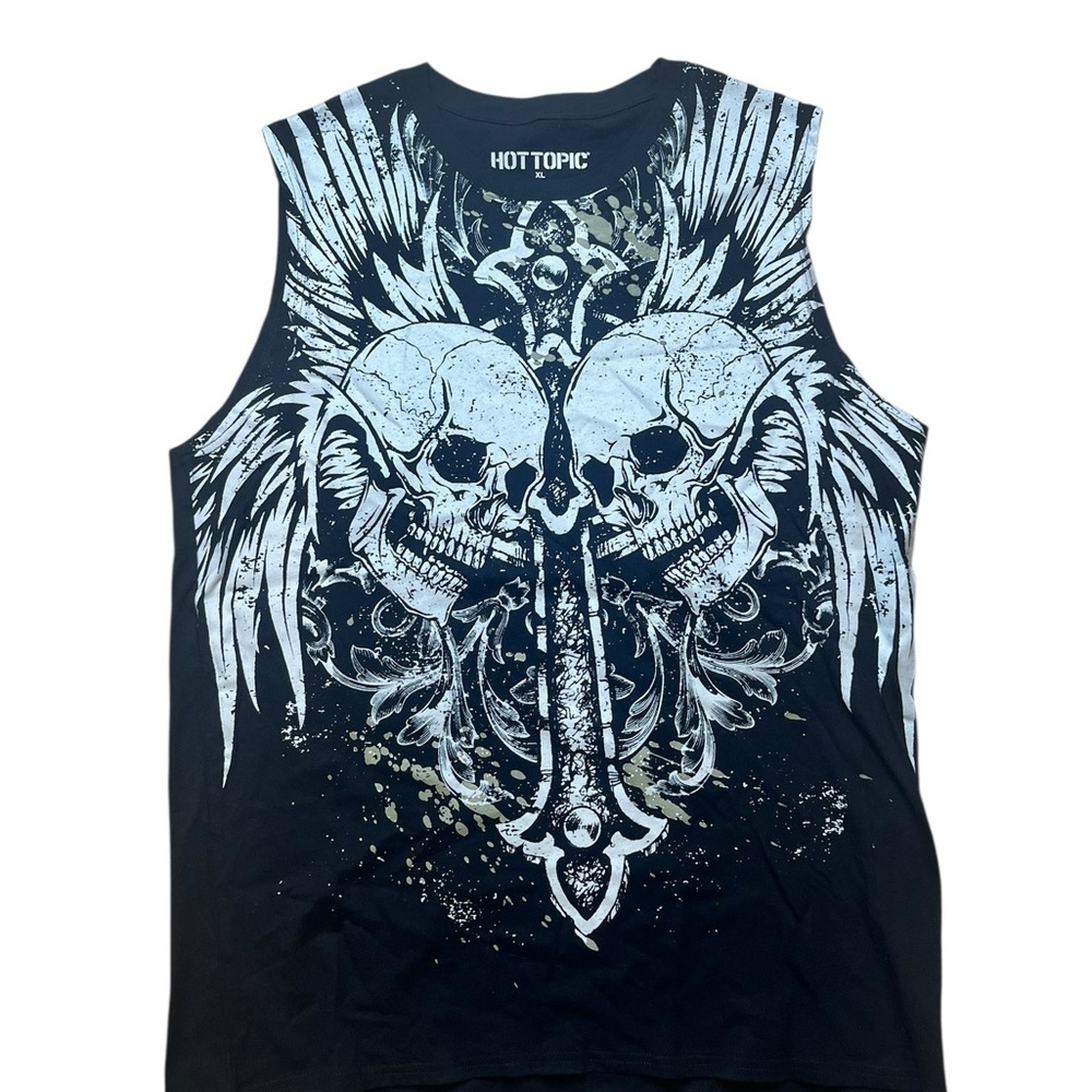 Hot Topic Black and White Gothic Tank Top